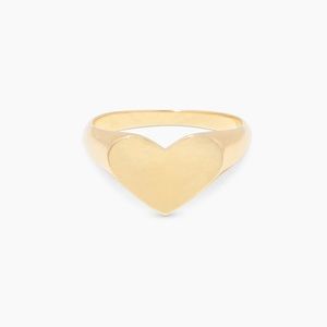 NWTS - Gorjana Heart Signet Gold Ring - Size 4